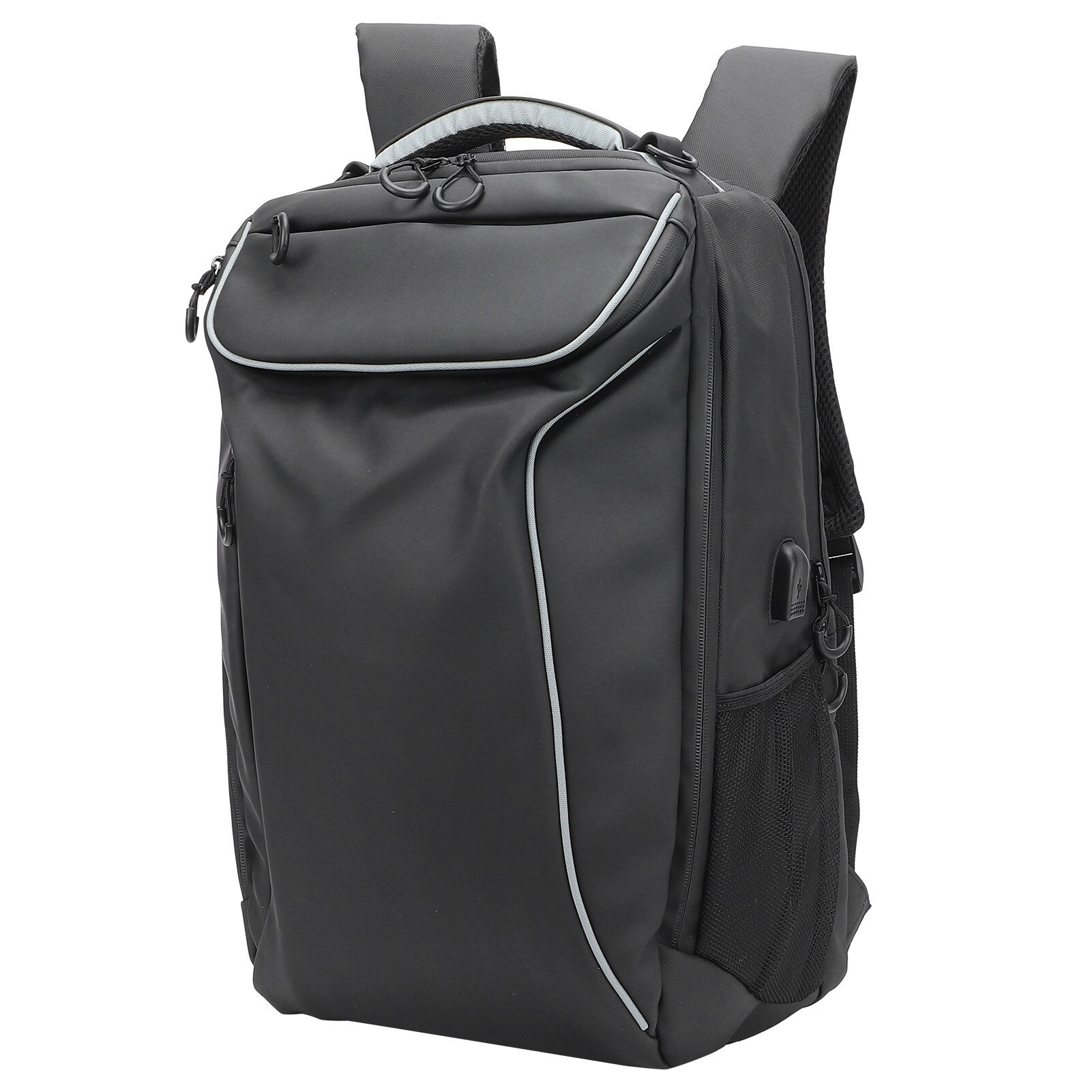 Rucsac laptop rezistent la apa, anti-furt, port USB, negru