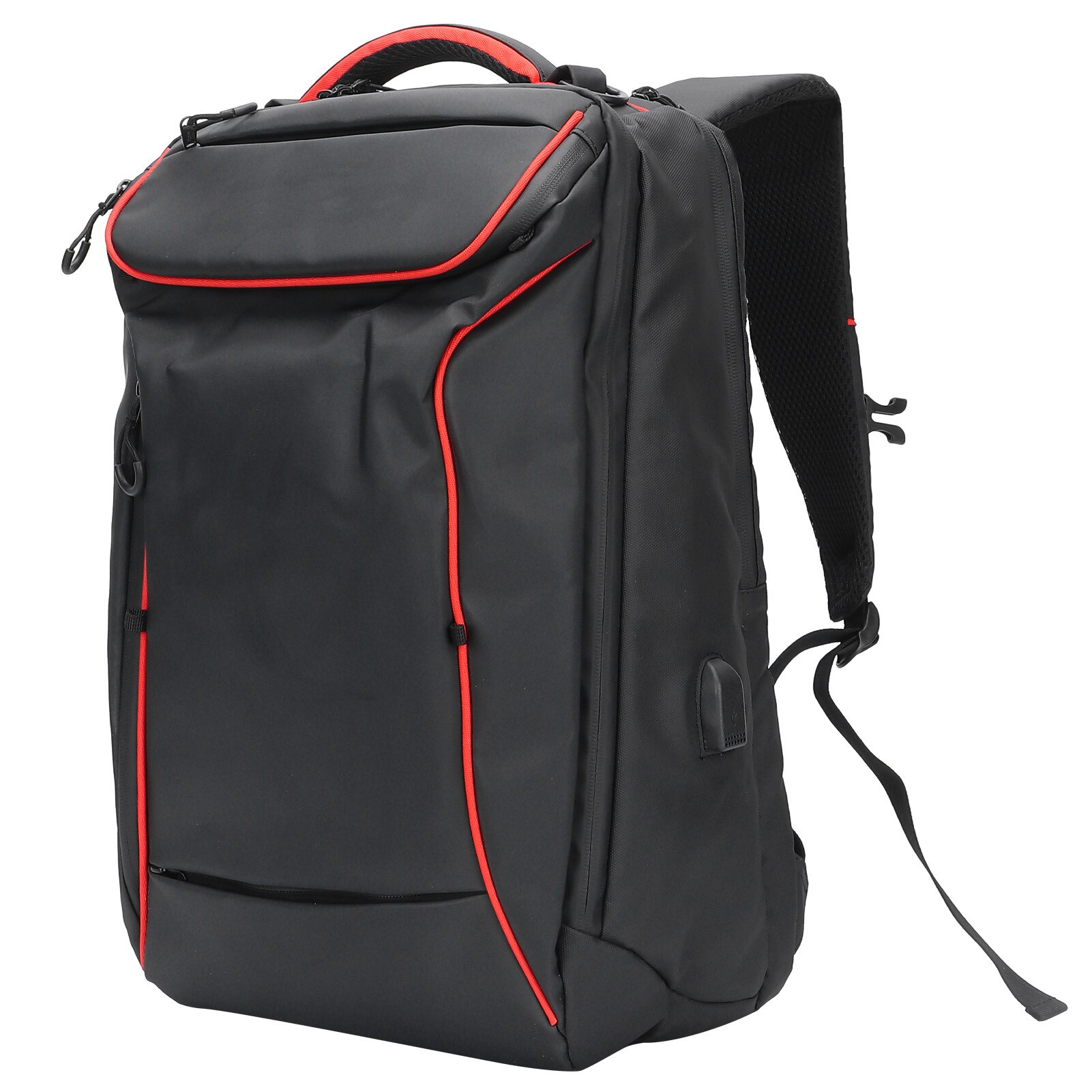 Rucsac laptop rezistent la apa, anti-furt, cu port USB, negru, 30x45x15cm