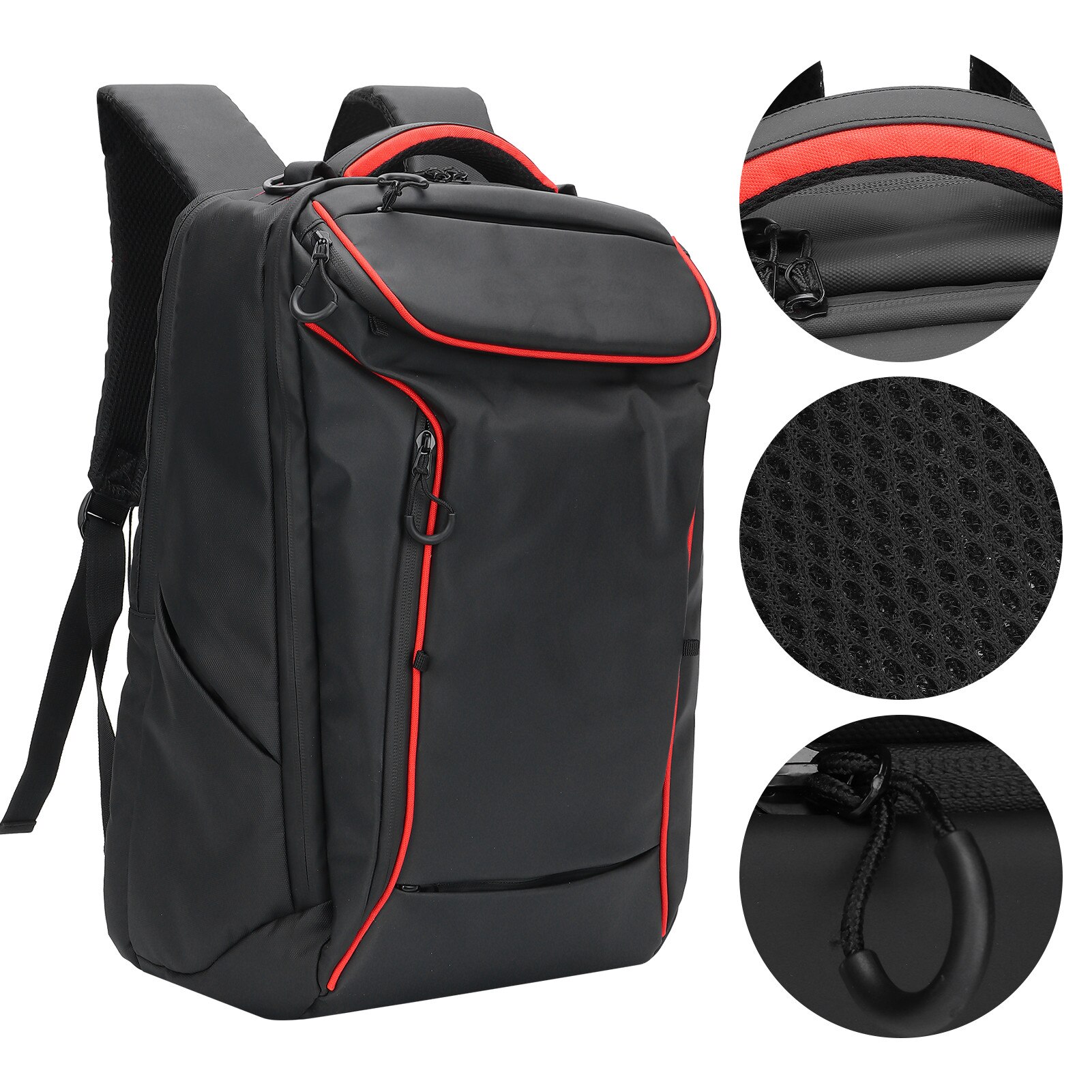 Rucsac laptop rezistent la apa, anti-furt, cu port USB, negru, 30x45x15cm