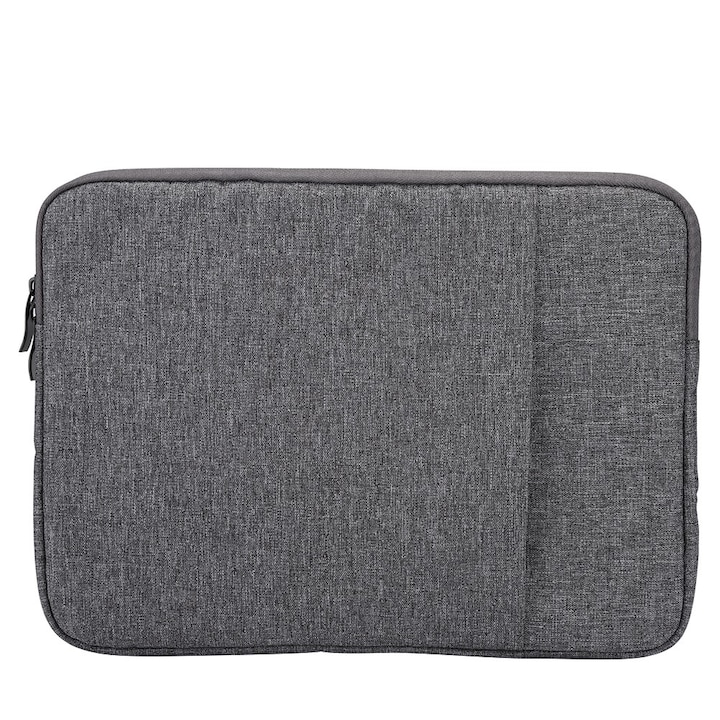 Geanta laptop business Peysaitr, nylon, 11 inch, gri inchis, structura cu doua straturi