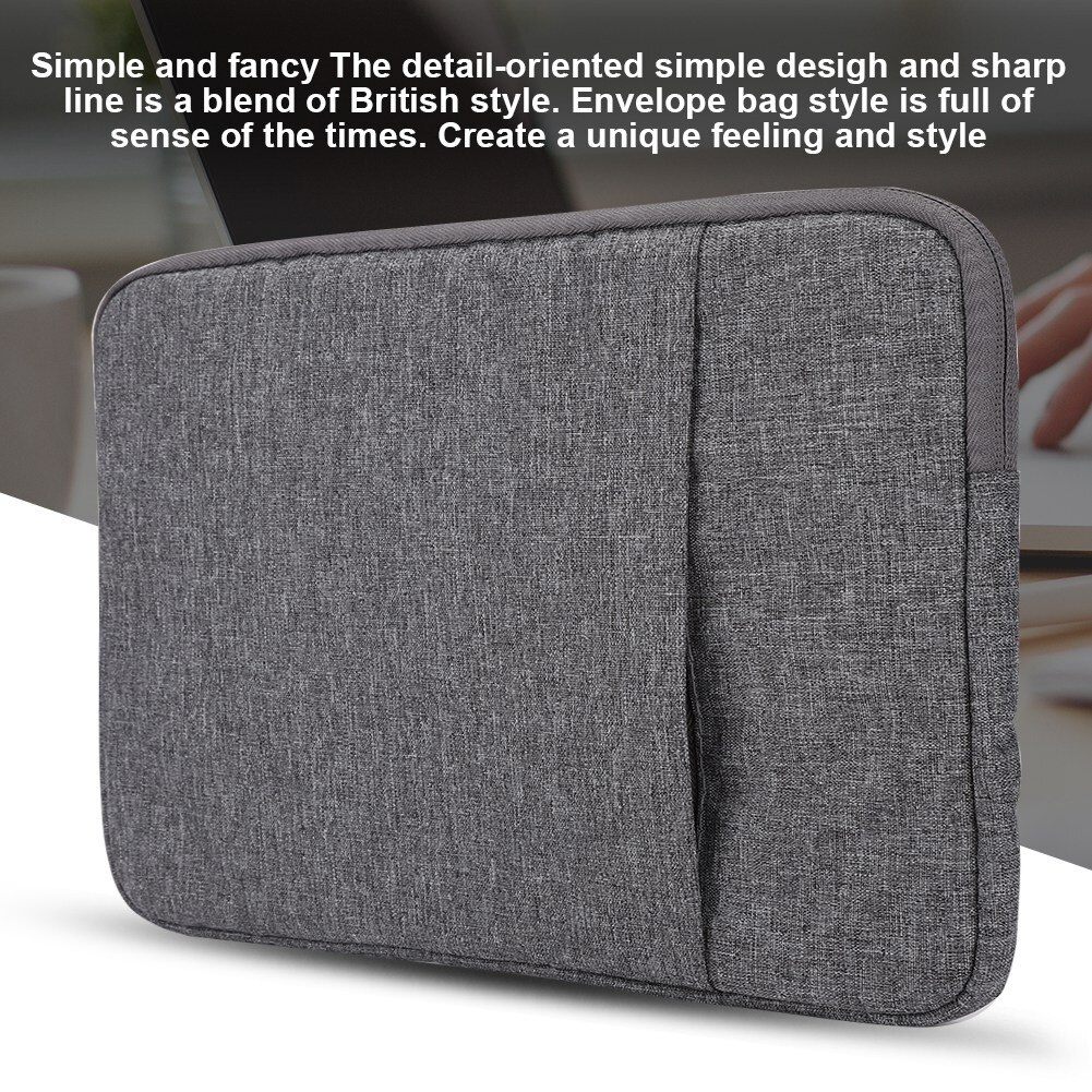 Geanta laptop business Peysaitr, nylon, 11 inch, gri inchis, structura cu doua straturi