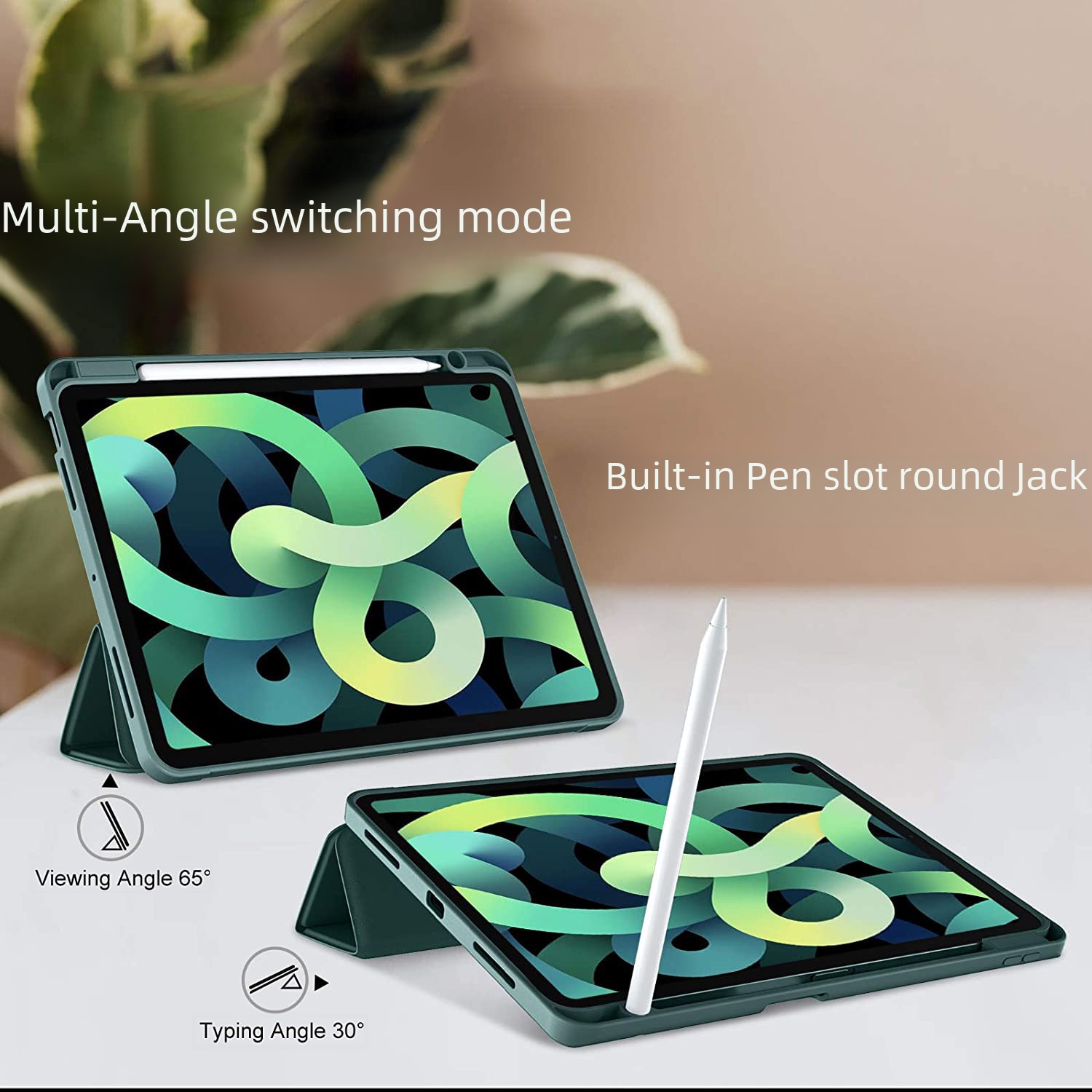 Husa de protectie pentru tableta Fokelyi, compatibila universal, cu suport pentru creion, din silicon, design subtire, pentru iPad Pro, mini6, Air5/4