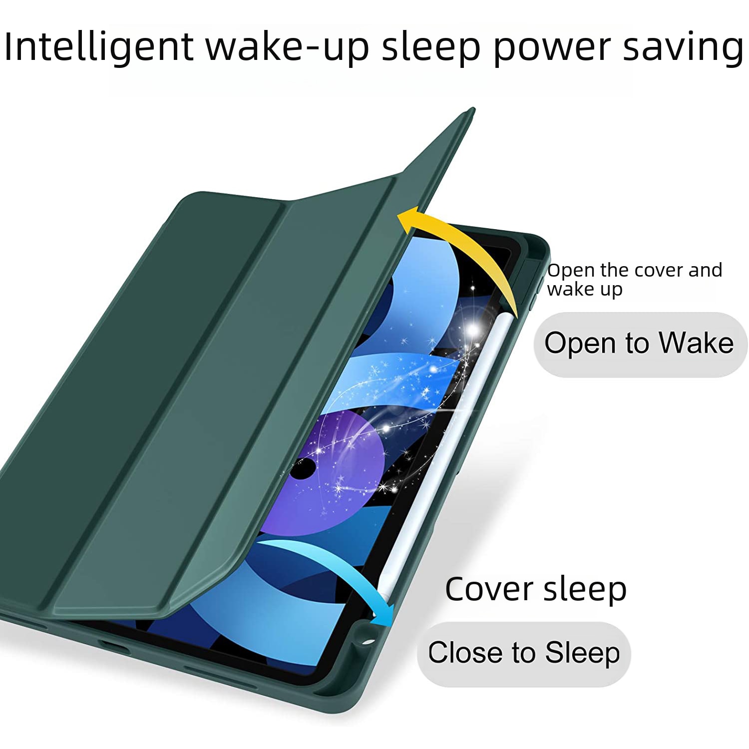 Husa de protectie pentru tableta Fokelyi, compatibila universal, cu suport pentru creion, din silicon, design subtire, pentru iPad Pro, mini6, Air5/4