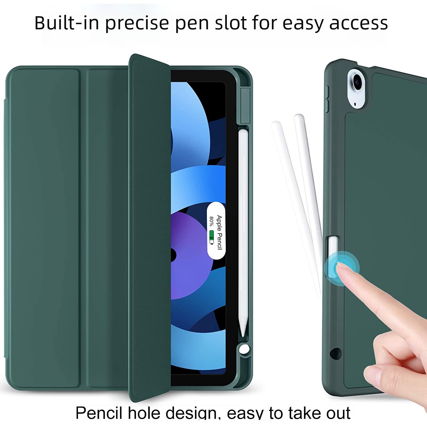 Husa de protectie pentru tableta Fokelyi, compatibila universal, cu suport pentru creion, din silicon, design subtire, pentru iPad Pro, mini6, Air5/4