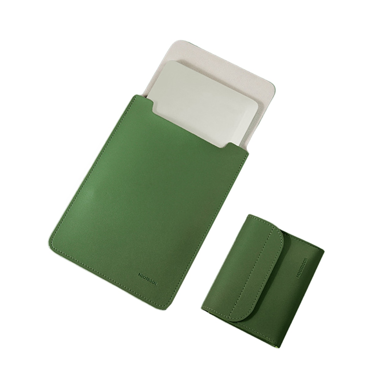 Husa laptop multifunctionala Peysaitr, piele ecologica, rezistenta la socuri, verde, 34.5x3x25.5cm