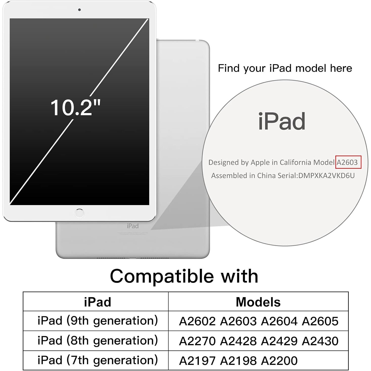 Husa tableta Zeaicos pentru iPad 10.2 inch, auto wake/sleep, 2021/2020/2019, multicolor