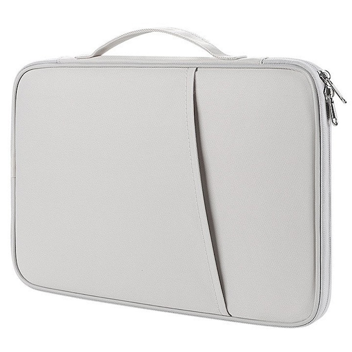 Geanta laptop Zeaicos, impermeabila, 360 protectie, alb, 35x25.5x3cm