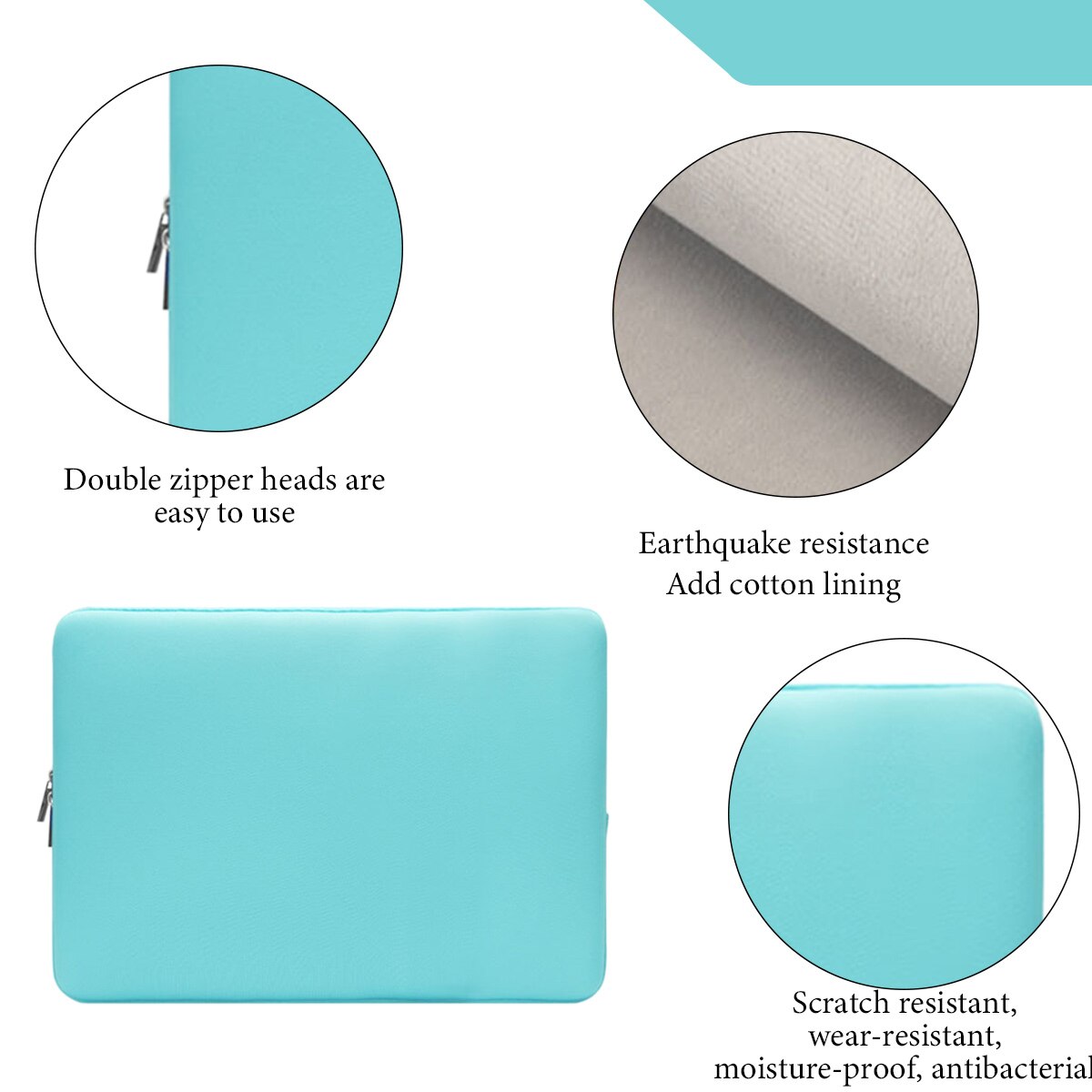 Geanta laptop Zeaicos, 15.6 inch, protectie, power bank, verde menta