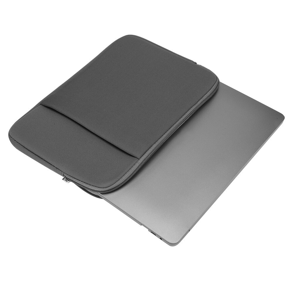 Geanta laptop slim Zeaicos 11 inch, neagra, cu buzunar, material T cloth + spuma de memorie