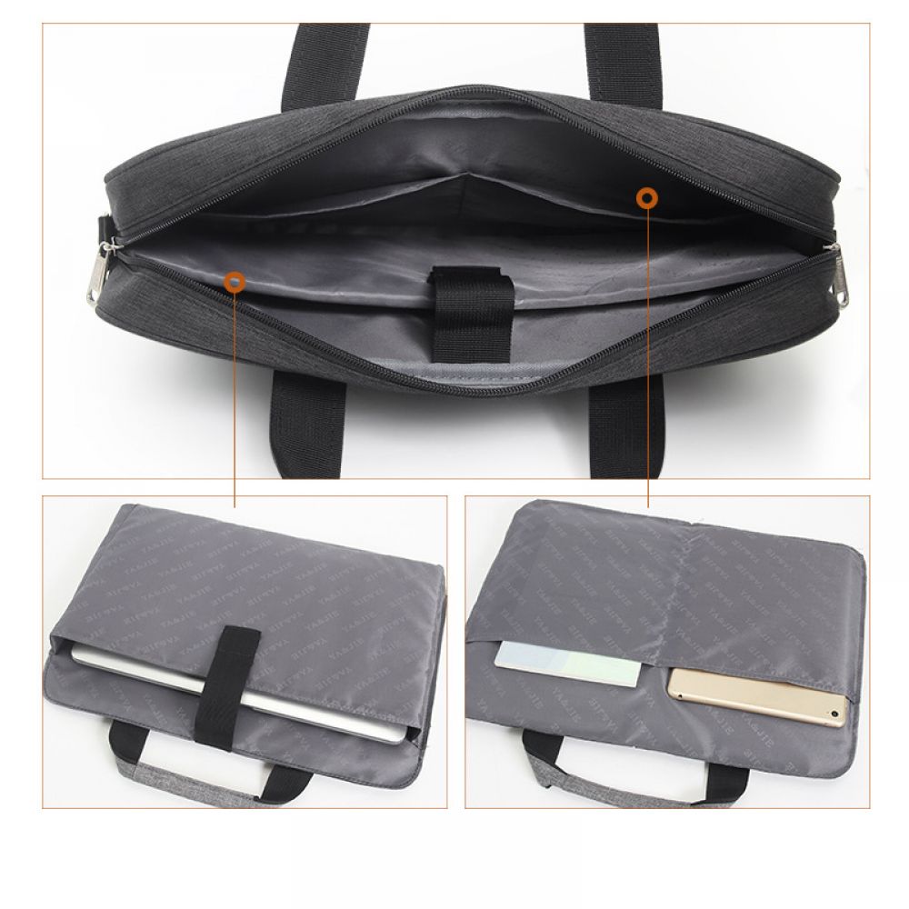 Geanta laptop Zeaicos 15.6 inch, gri, impermeabila, cu multiple compartimente
