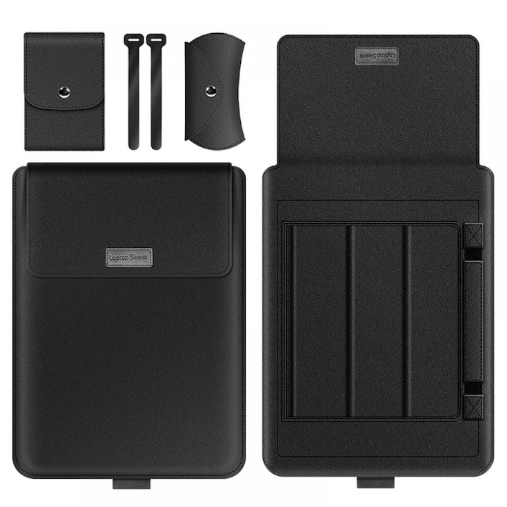 Geanta laptop Zeaicos, universala, neagra, 11/12 inch, design modern, protectie impotriva zgarieturilor