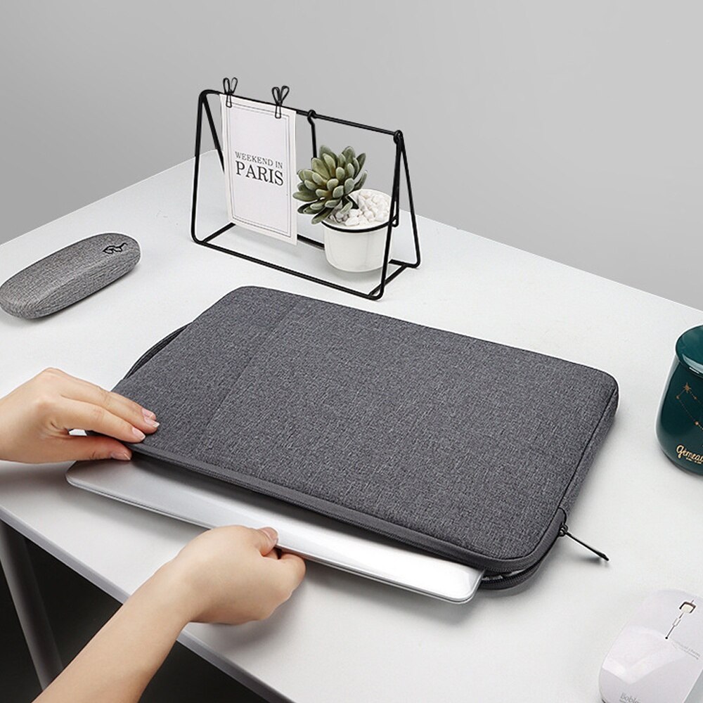 Geanta laptop unica Cozevdnt, 13,3", protectie umeri, gri