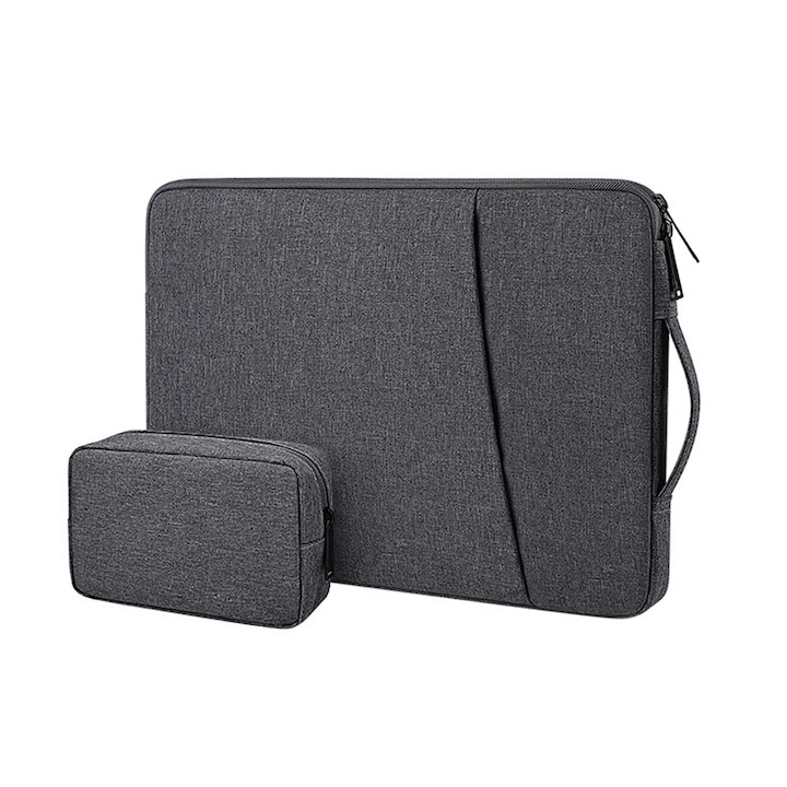 Geanta laptop unica Cozevdnt, 13,3", protectie umeri, gri