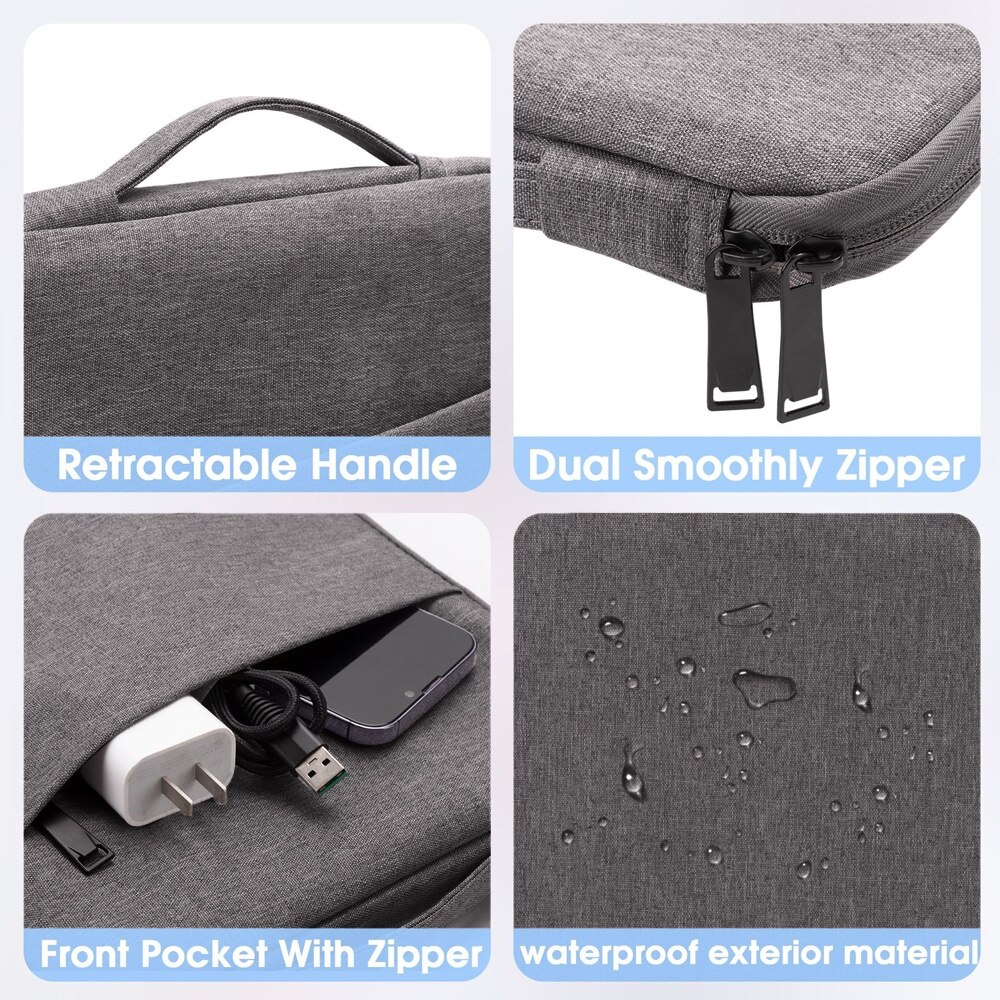Geanta laptop unica Cozevdnt, 13,3", protectie umeri, gri