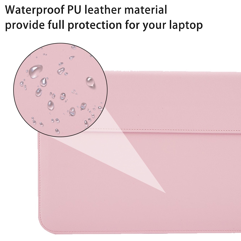 Geanta laptop set, Cozevdnt, husa suport 13 inchi, piele artificiala, protectie umeri, roz