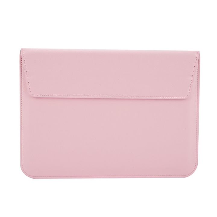 Geanta laptop set, Cozevdnt, husa suport 13 inchi, piele artificiala, protectie umeri, roz
