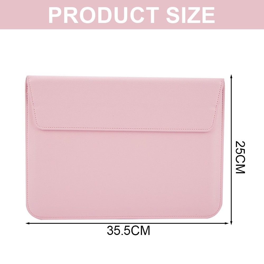 Geanta laptop set, Cozevdnt, husa suport 13 inchi, piele artificiala, protectie umeri, roz