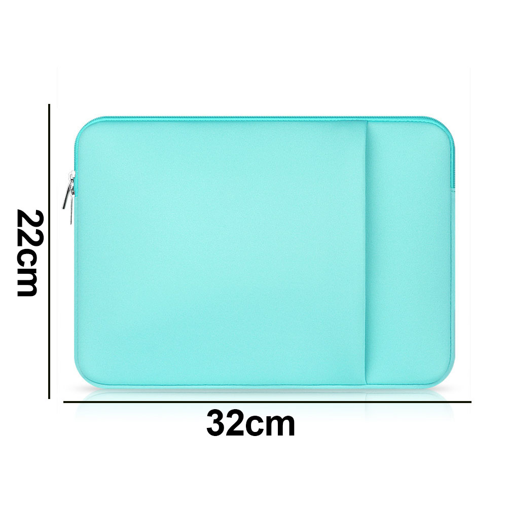 Geanta laptop Cozevdnt, husa de protectie 11 inci, turcoaz, protectie umeri