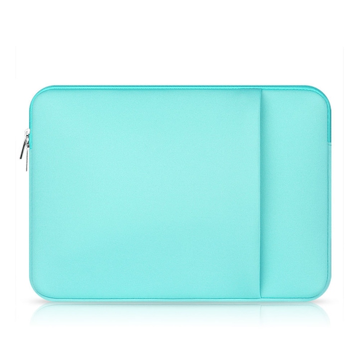 Geanta laptop Cozevdnt, husa de protectie 11 inci, turcoaz, protectie umeri