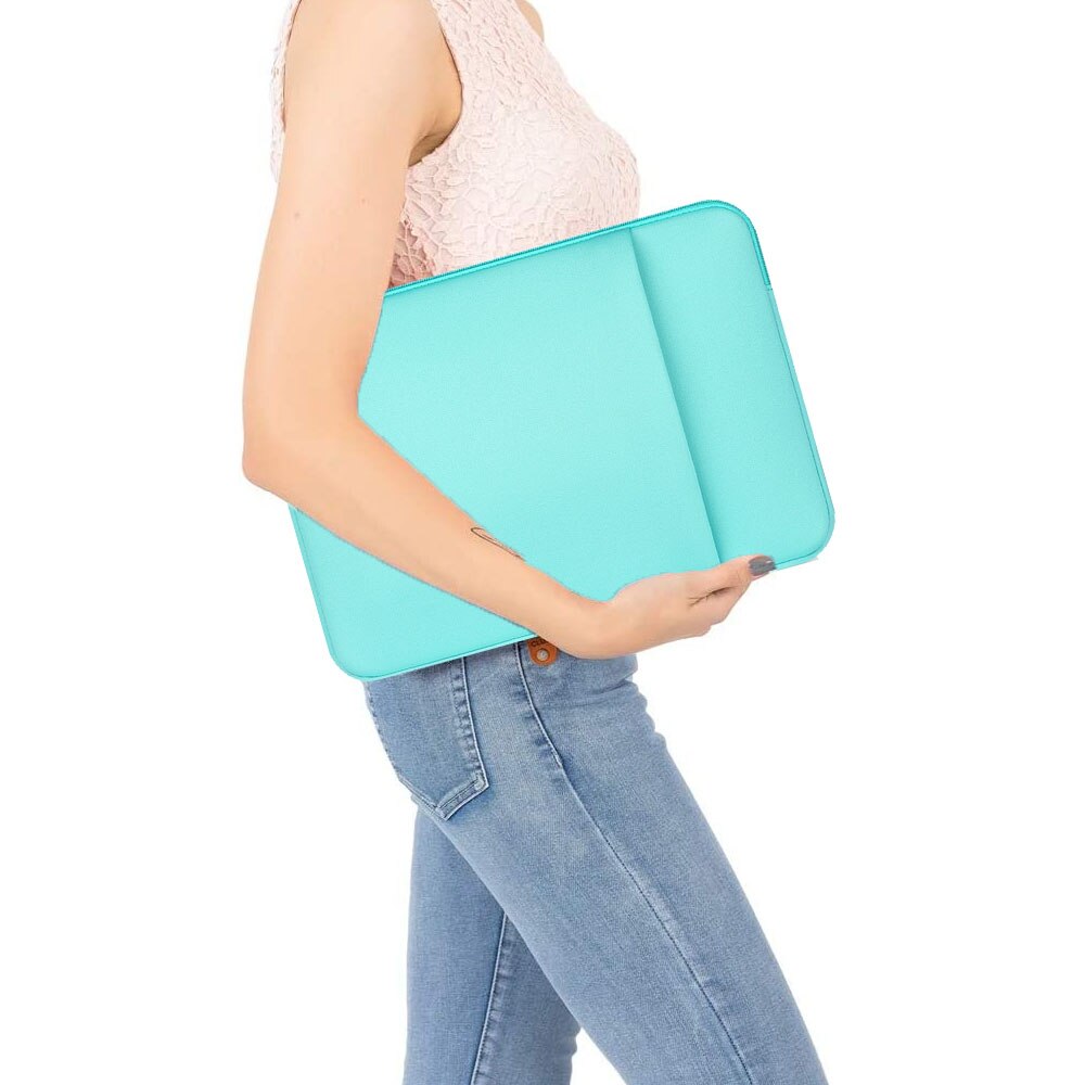 Geanta laptop Cozevdnt, husa de protectie 11 inci, turcoaz, protectie umeri