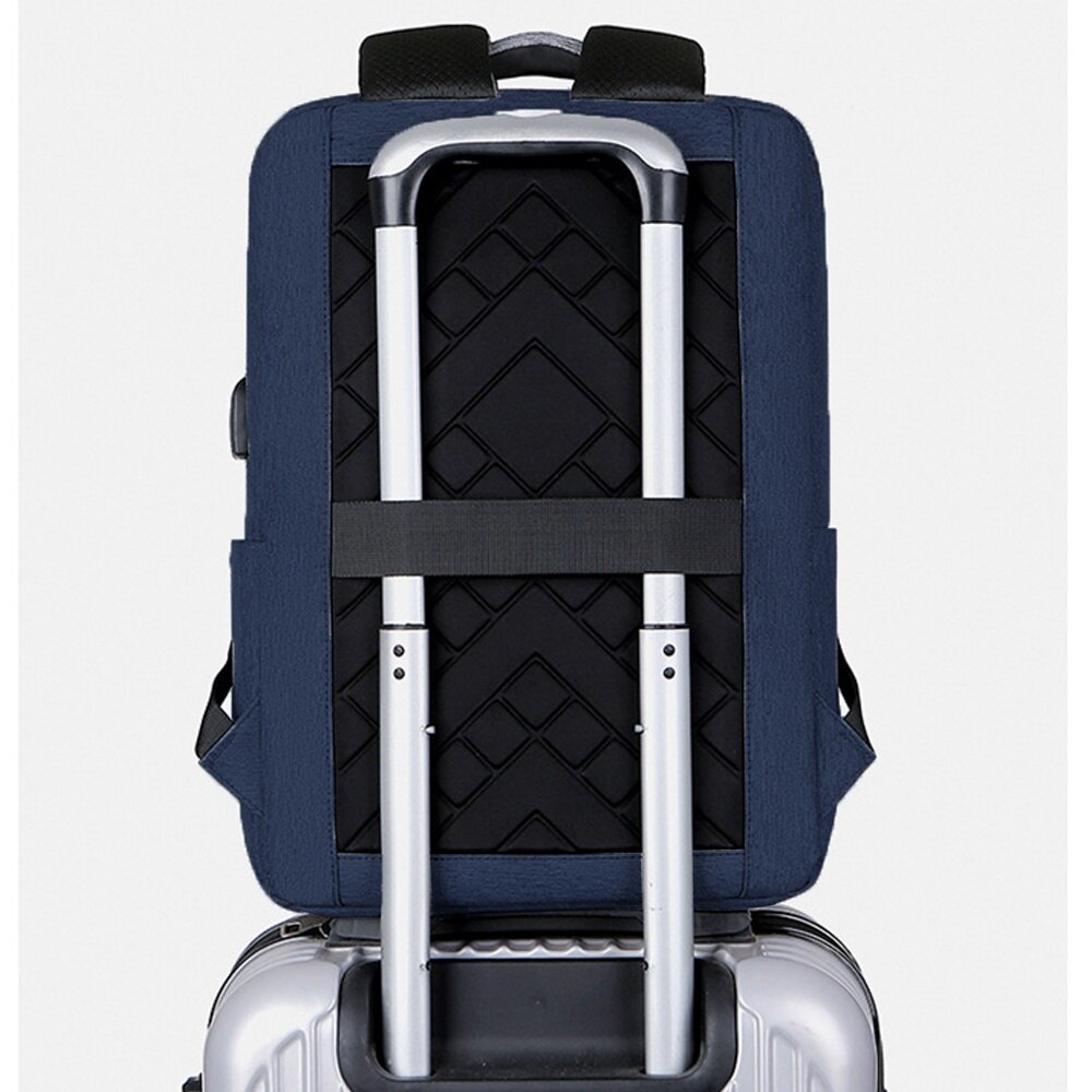 Rucsac laptop, Cozevdnt, Poliester, Port USB, 25l, 15.6 inch, 31 x 45 x 18 cm, Albastru inchis/Negru