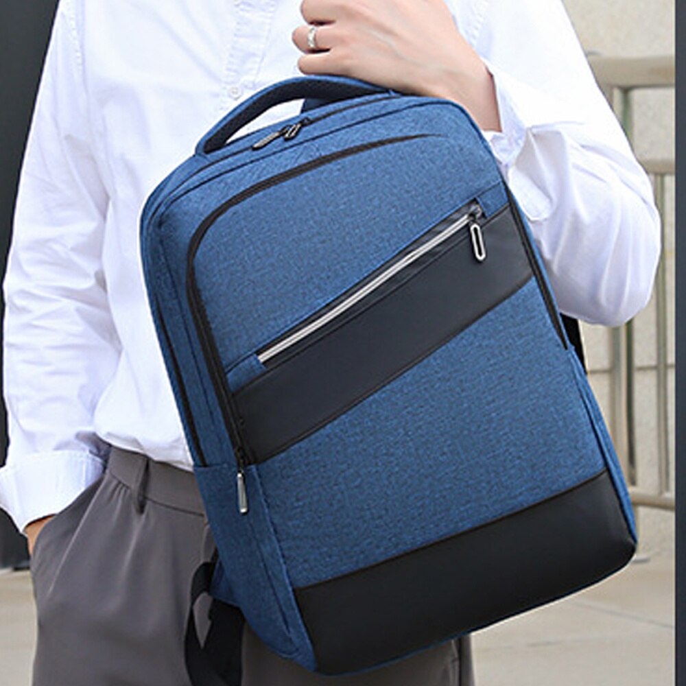 Rucsac laptop, Cozevdnt, Poliester, Port USB, 25l, 15.6 inch, 31 x 45 x 18 cm, Albastru inchis/Negru