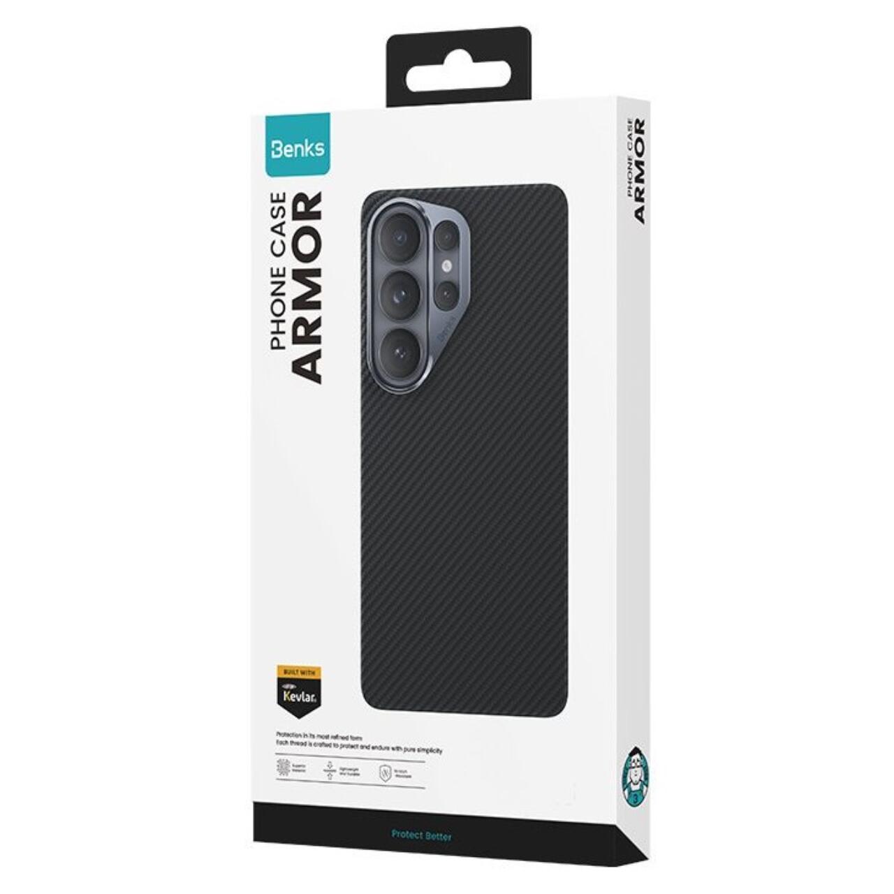Husa Benks Armor Air 600D Kevlar Magnetic compatibila cu Samsung Galaxy S26 Ultra, Negru