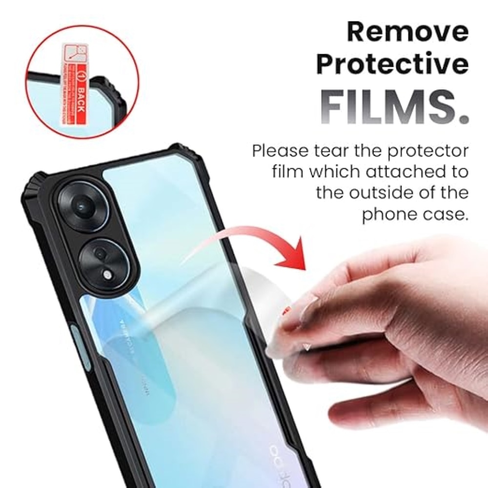 Husa Compatibil cu Telefon de Protectie Hybrid Armor GEO, Compatibila cu Oppo A18 / A38, Negru/ Transparent