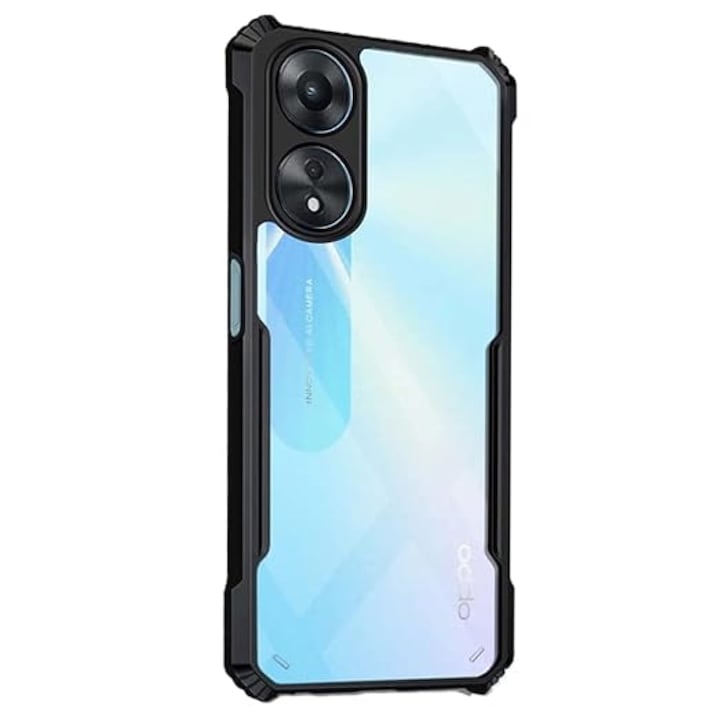 Husa Compatibil cu Telefon de Protectie Hybrid Armor GEO, Compatibila cu Oppo A18 / A38, Negru/ Transparent