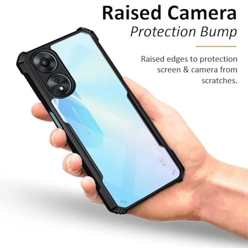 Husa Compatibil cu Telefon de Protectie Hybrid Armor GEO, Compatibila cu Oppo A18 / A38, Negru/ Transparent