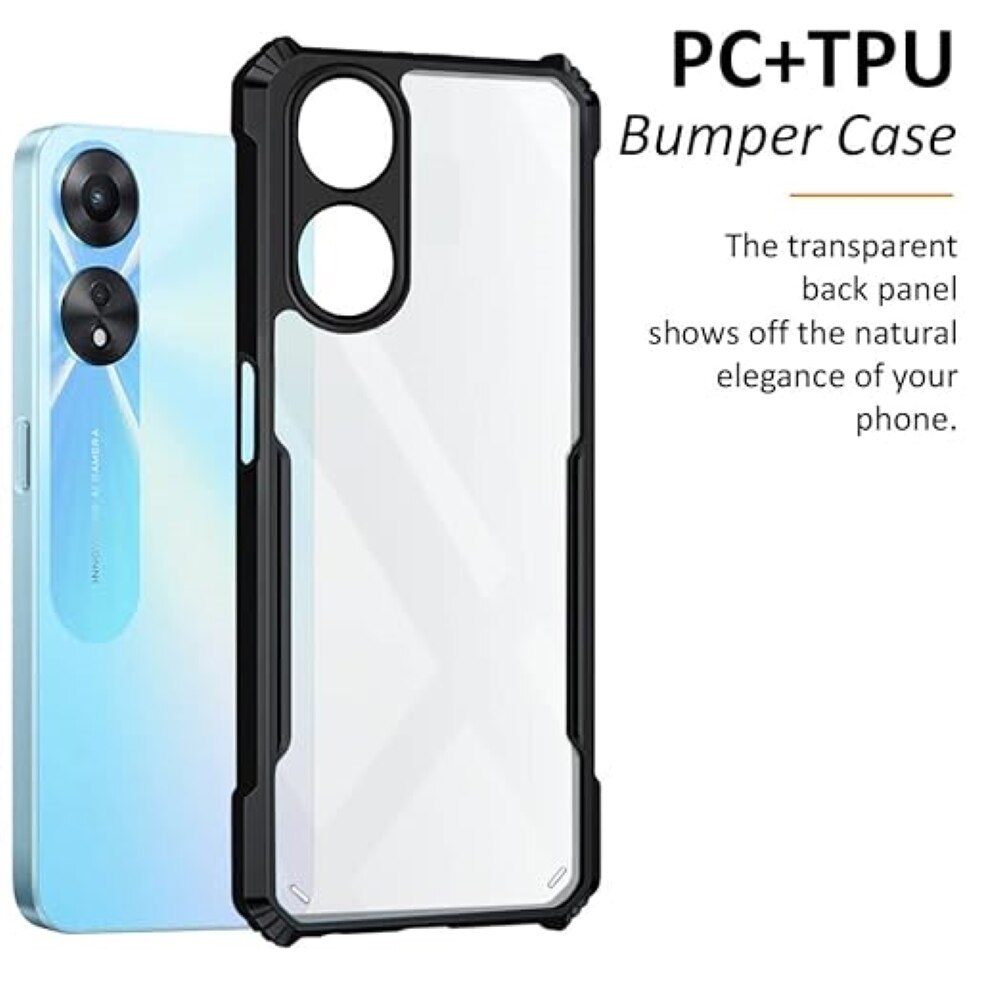 Husa Compatibil cu Telefon de Protectie Hybrid Armor GEO, Compatibila cu Oppo A18 / A38, Negru/ Transparent