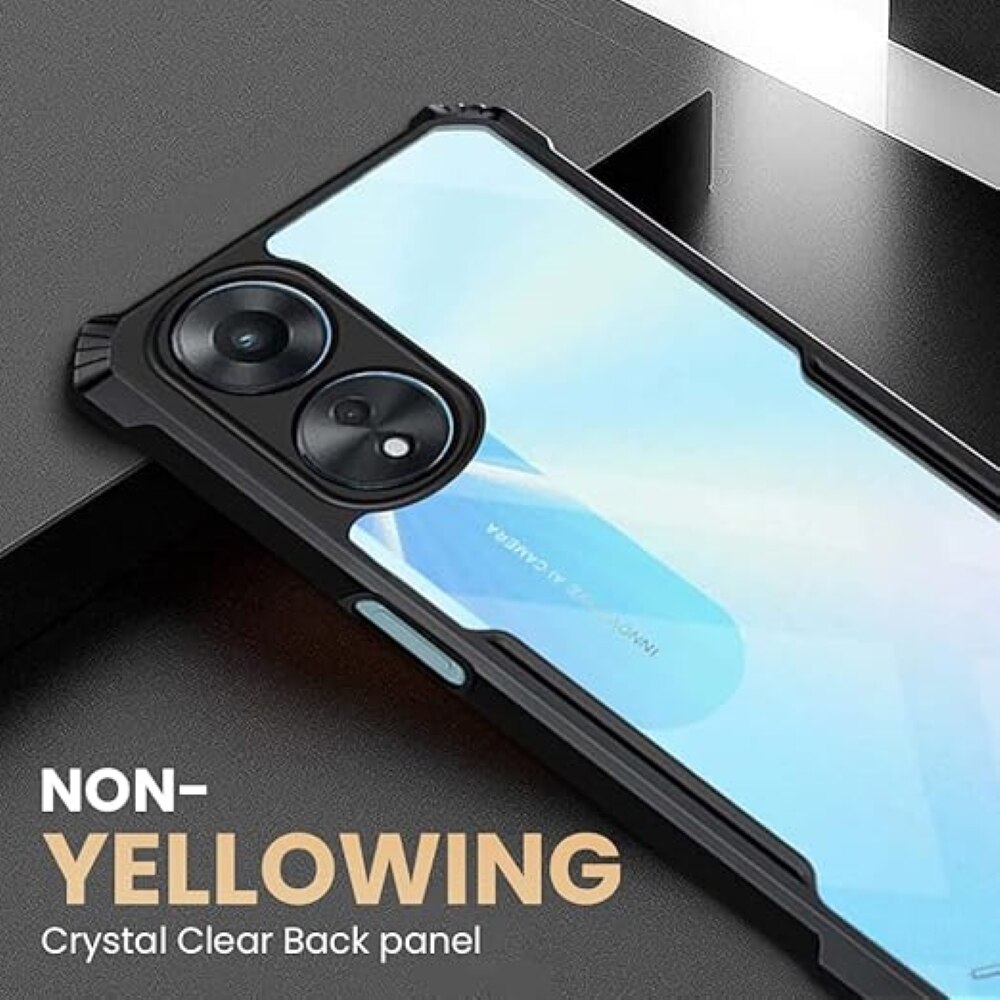 Husa Compatibil cu Telefon de Protectie Hybrid Armor GEO, Compatibila cu Oppo A18 / A38, Negru/ Transparent