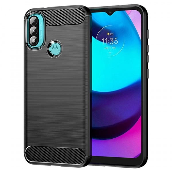 Husa pentru Motorola Moto E20 / Moto E30 / Moto E40 - Techsuit Carbon Silicone - Black