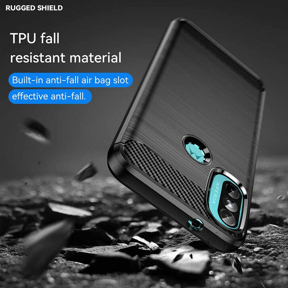 Husa pentru Motorola Moto E20 / Moto E30 / Moto E40 - Techsuit Carbon Silicone - Black
