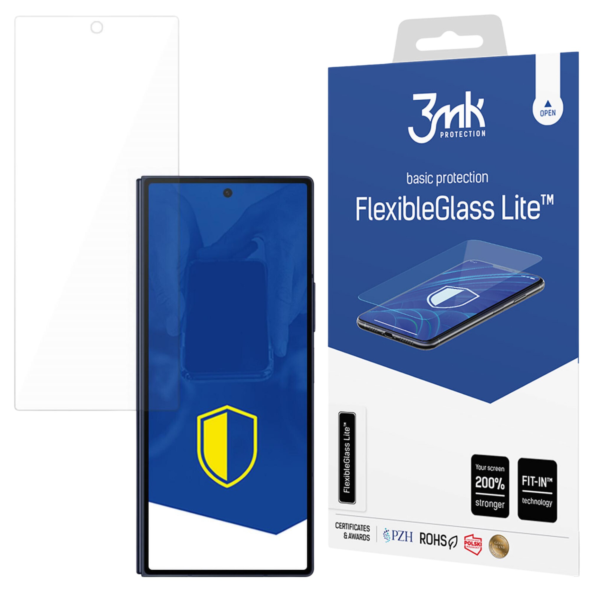 Folie de protectie 3MK FlexibleGlass Lite, ultracompacta 0,16mm, rezistenta 6H, set 1x, pentru samsung galaxy z fold 6