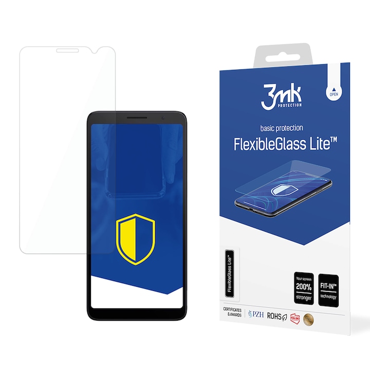 Folie protectie ecran telefon TCL 501, 3MK, Sticla hibrid, transparent