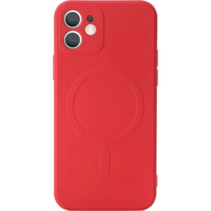 Husa protectie Flippy pentru iPhone 14 Pro Max, Liquid MagSafe, ring-shaped, magnetica, Rosu