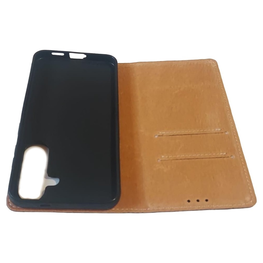 Husa flip Diary Flexy piele naturala neagra pentru Samsung Galaxy A36 5G