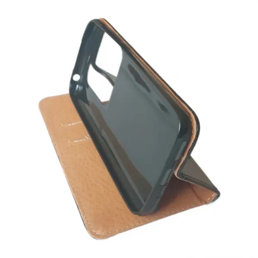 Husa flip Diary Flexy piele naturala neagra pentru Xiaomi 14