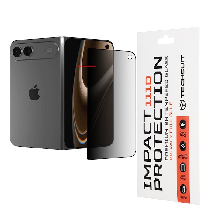 Folie pentru iPhone Ultra - Techsuit 111D Privacy FullA Glue - Black