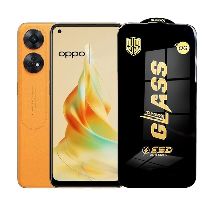 Folie de Protectie pentru Oppo Reno8 T, Cyrax, Sticla Securizata ESD, Margini Negre, Rezistenta la Zgirieturi, Antistatica, 0.35 mm, Transparenta