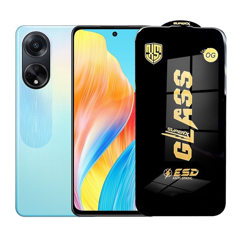 Folie de Protectie pentru Oppo A98, Cyrax, Sticla Securizata ESD, Margini Negre, Rezistenta la Zgirieturi, Antistatica, 0.35 mm, Transparenta