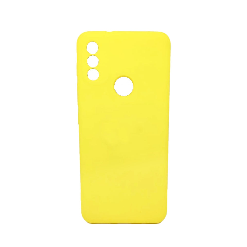 Husa Silicon Jelly G-Tech Liquid, Compatibil cu Motorola Moto E20, Protectie la Camera, din silicon, Microfibra in Interior, Galben