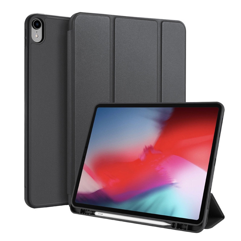 Husa magnetica compatibila cu iPad Pro 12.9 (3. generatie) K0345-0723-CJ-xw8064, atasare magnetica, compatibila Apple Pencil cu incarcare wireless, functie auto sleep/wake, suport triunghiular, negru