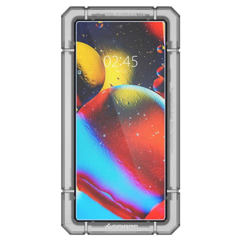Set 2 folii sticla cu sistem de montare Case friendly Spigen ALM Glass compatibil cu Google Pixel 6