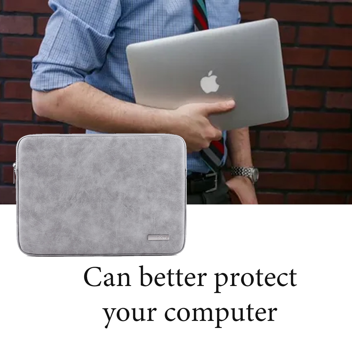 Husa de protectie pentru laptop Zeaicos, argintie, 12 inch, design compact, potrivita pentru MacBook Air/Pro