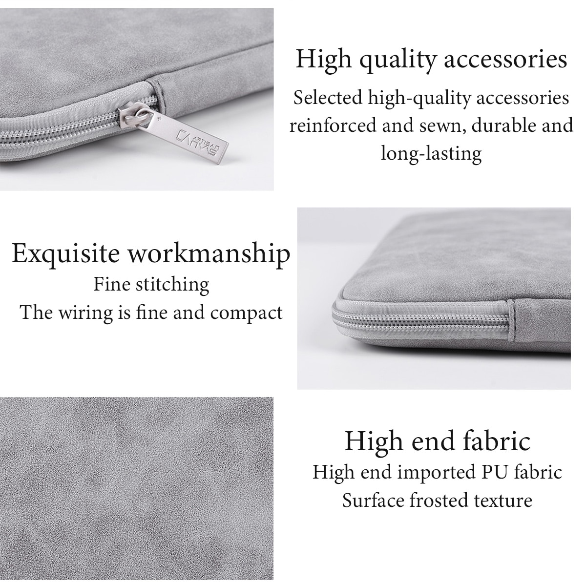 Husa de protectie pentru laptop Zeaicos, argintie, 12 inch, design compact, potrivita pentru MacBook Air/Pro