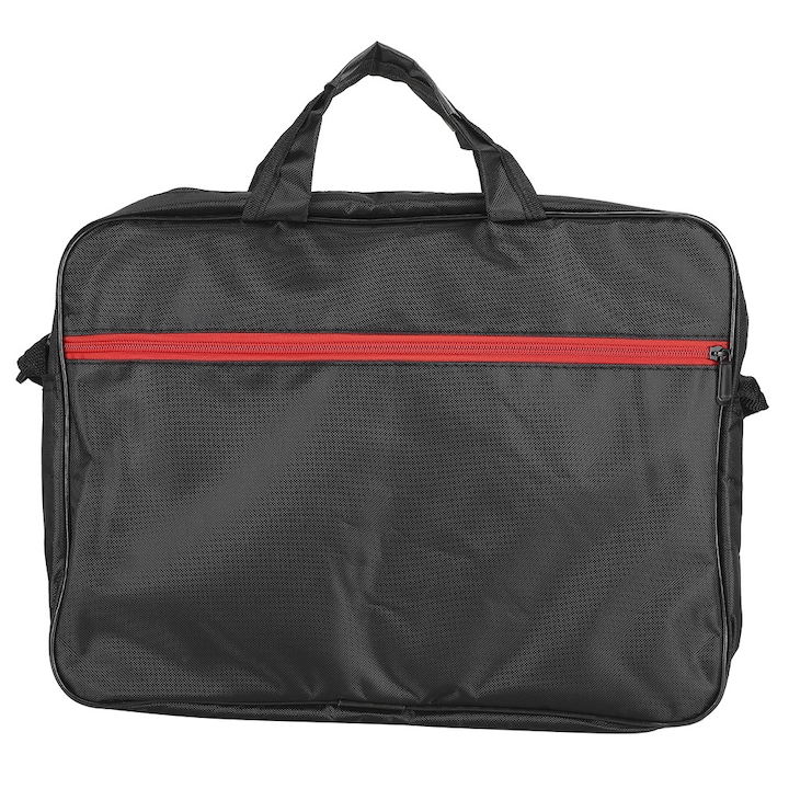 Geanta laptop Zeaicos 15 inch, neagra, compartiment captusit, buzunar cu fermoar detasabil