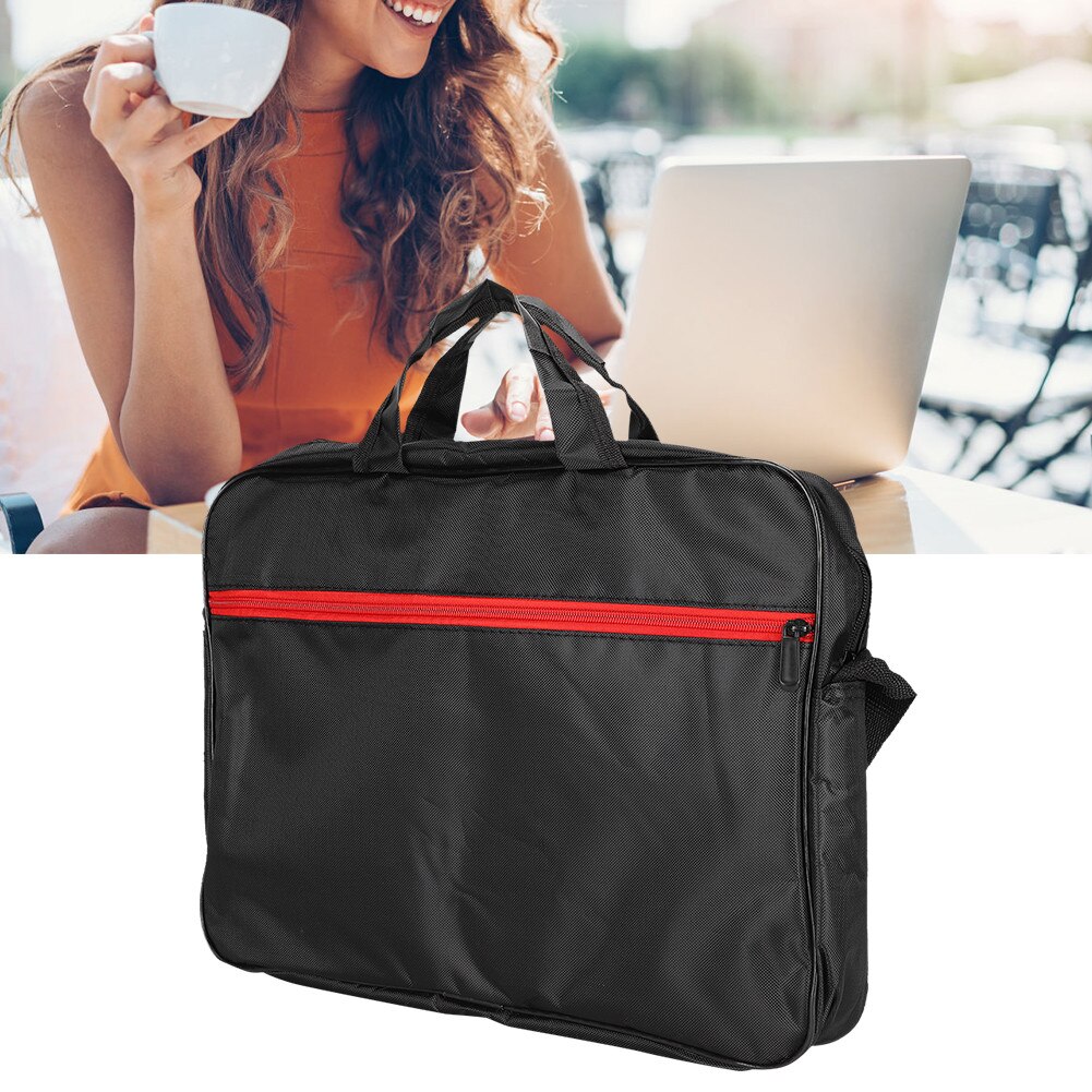 Geanta laptop Zeaicos 15 inch, neagra, compartiment captusit, buzunar cu fermoar detasabil
