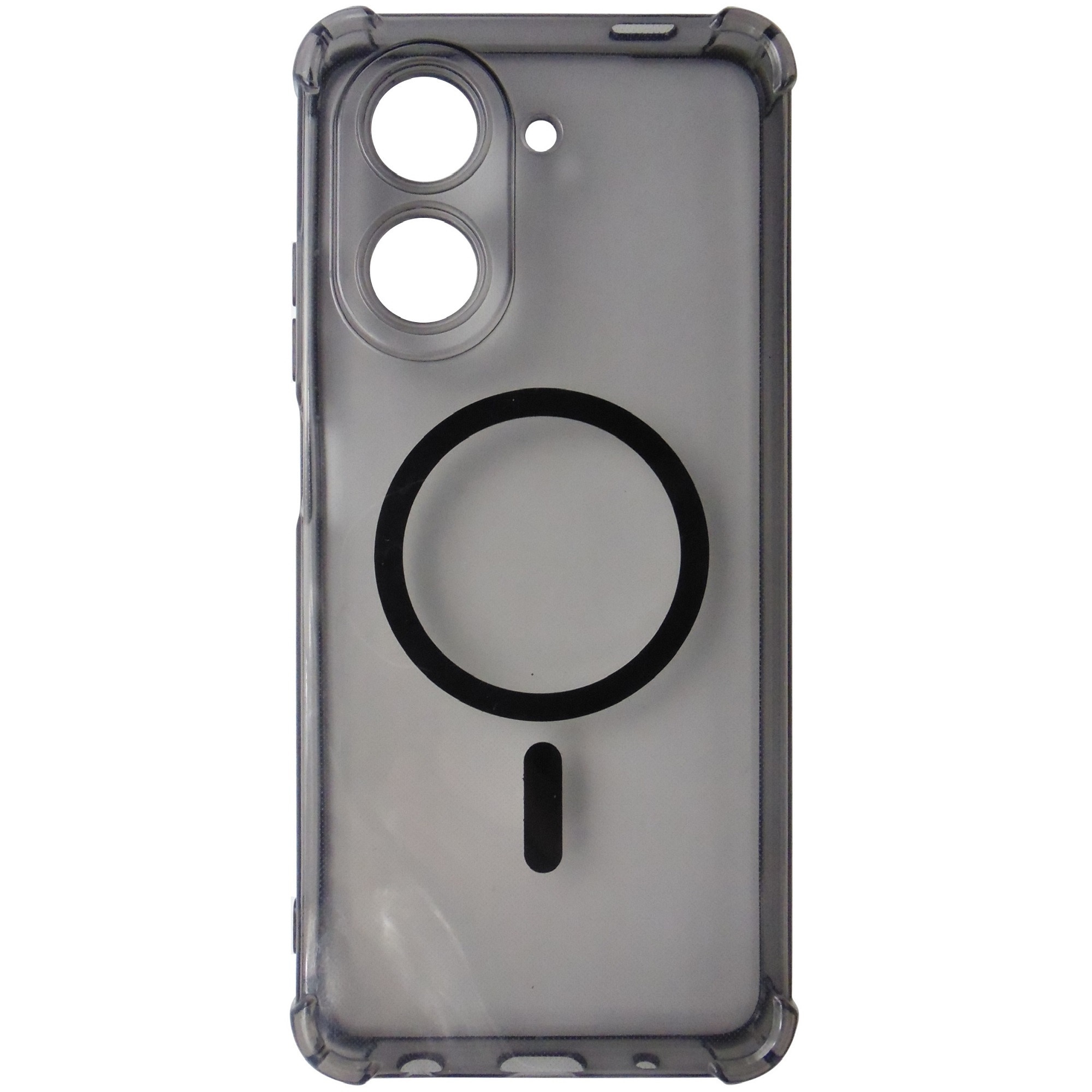 Husa spate silicon gri transparent cu negru, magnet, colturi intarite, pentru Xiaomi Redmi A5 4G